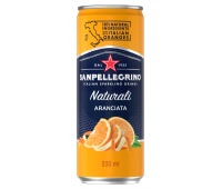 Nap&oacute;j Aranciata SANPELLEGRINO, delikatny gaz, puszka, 0,33l, Woda, Artykuły spożywcze