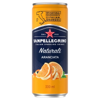 Aranciata SANPELLEGRINO, delikatny gaz, puszka, 0,33l, Woda, Artykuły spożywcze