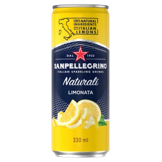 Nap&oacute;j Limonata SANPELLEGRINO, delikatny gaz, puszka, 0,33l, Woda, Artykuły spożywcze