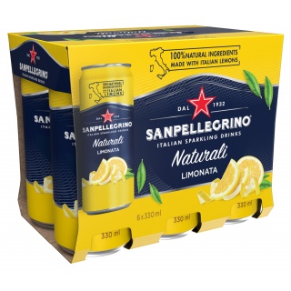 Nap&oacute;j Limonata SANPELLEGRINO, delikatny gaz, puszka, 0,33l, Woda, Artykuły spożywcze