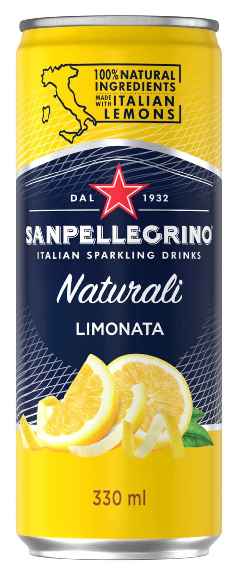 Drink Limonata SANPELLEGRINO, lightly sparkling, can, 0,33l, Water, Groceries