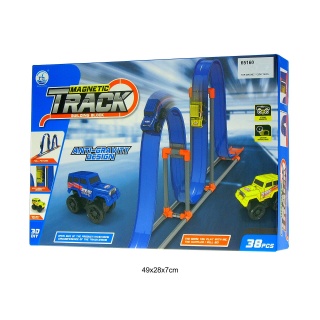 TOR MAGNETYCZNY 38CZ. 9442, Kolejki, tory wyścigowe, parkingi, Zabawki