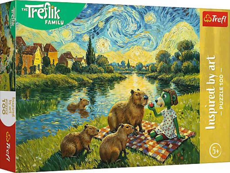 PUZZLE 100 - Art- karmiąc kapibary!!, 100 element&oacute;w, Puzzle