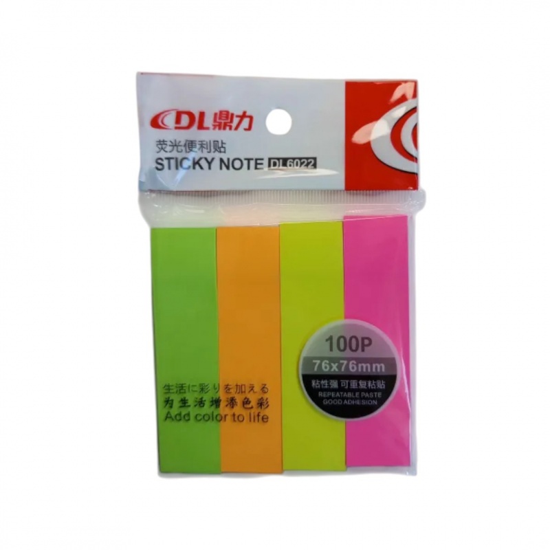 ZAKŁADK INDEKSUJĄCE 76x19 4x100szt FLUOR, Zakładki indeksujące, Galanteria papiernicza