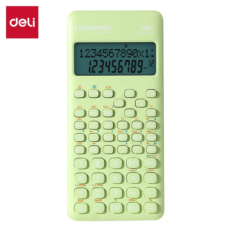 KALKULATOR NAUKOWY DELI ED240SR LONGREEN ZIELONY, Kalkulatory, Urządzenia i maszyny biurowe