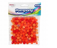 POMPONY POM32 ODCIENIE POMARAŃCZOWEGO 10mm.100szt., Pompony, Art. kreatywne