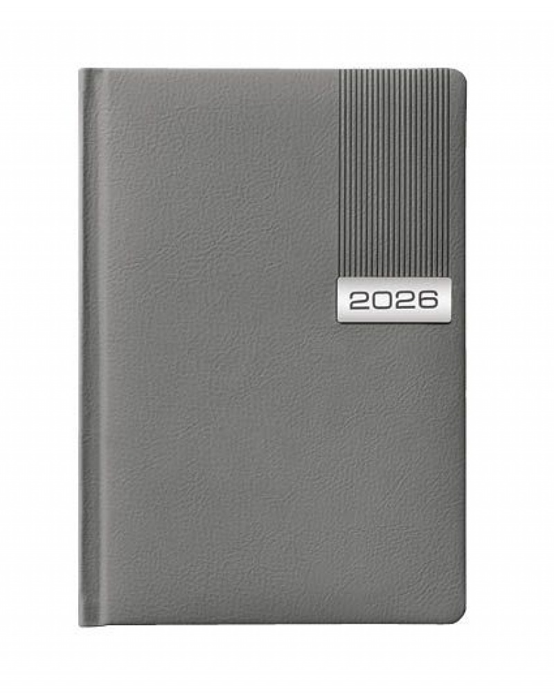 KALENDARZ KSIĄŻKOWY A5 DZIENNY REG.SZARY 2026, Dzienne, Kalendarze