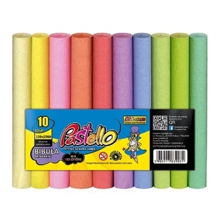 BIBUŁA MARSZCZ.PASTELLO MINI PASTEL 12cmx2m.10KOL., Bibuła, krepina, Plastyka
