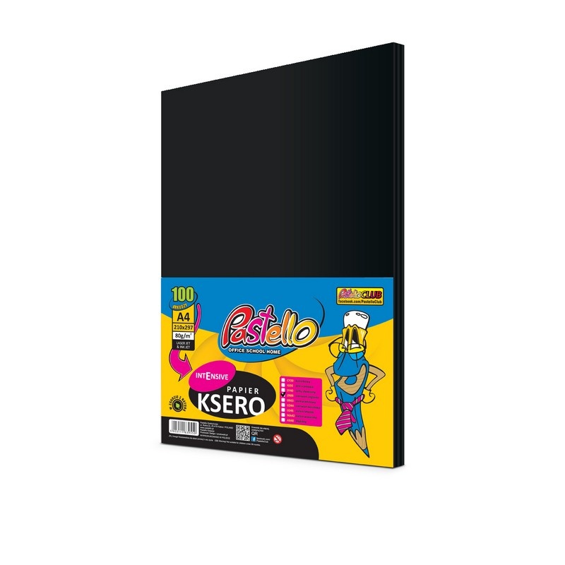 PAPIER A4 160g.100ark.T401 CZARNY.PASTELLO, Papiery kreatywne, Papier