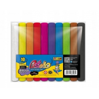 BIBUŁA MARSZCZONA PASTELLO MINI 12cm.x2m.10 KOL., Bibuła, krepina, Plastyka