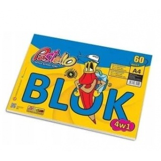 BLOK 4W1 A4 RYSUNKOWY/TECHNICZNY BIAŁY/KOLOR.60K., Bloki, Zeszyty i bloki