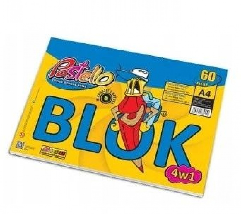 BLOK 4W1 A4 RYSUNKOWY/TECHNICZNY BIAŁY/KOLOR.60K., Bloki, Zeszyty i bloki