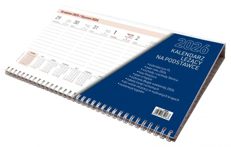 KALENDARZ LEŻĄCY NA PODSTAWCE 2026, Biurkowe, Kalendarze