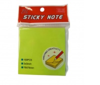 NOTES SAMOPRZYLEPNY 76x76 ZIELONY FLUOR.100kartek, Karteczki samoprzylepne, Galanteria papiernicza