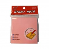 NOTES SAMOPRZYLEPNY 76x76 R&Oacute;ŻOWY 100kartek, Karteczki samoprzylepne, Galanteria papiernicza