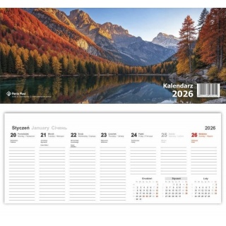KALENDARZ BIURKOWY POZIOMY 2026, Biurkowe, Kalendarze
