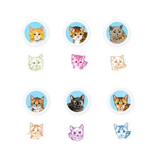 Stempel rasy kot&oacute;w TRENDHAUS ST, mix kolor&oacute;w, Gry i zabawki, Gadżety