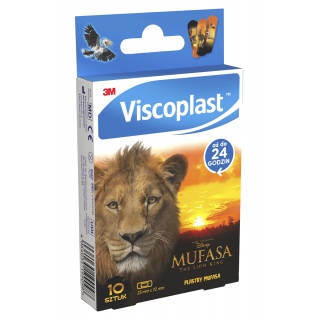 Plastry dziecięce VISCOPLAST-3M, Mufasa Kr&oacute;l Lew, 72x25 mm, 10 szt., pudełko, Plastry, apteczki, Artykuły higieniczne i dozowniki
