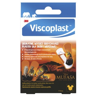 Plastry dziecięce VISCOPLAST-3M, Mufasa Kr&oacute;l Lew, 72x25 mm, 10 szt., pudełko, Plastry, apteczki, Artykuły higieniczne i dozowniki
