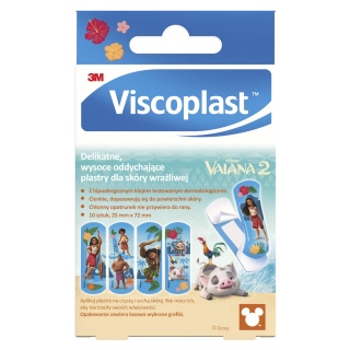 Plastry dziecięce VISCOPLAST-3M, Vaiana, 72x25 mm, 10 szt., pudełko, Plastry, apteczki, Artykuły higieniczne i dozowniki