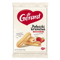 Biszkopty DR GERARD Pałeczki Kremowe, truskawkowo-śmietankowe, 170g, Ciastka, Artykuły spożywcze