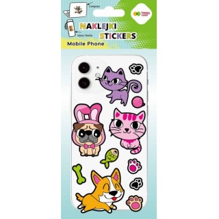 NAKLEJKI MOBILE PHONE SILLY FRIENDS 9x21cm.HC, Naklejki, Art. kreatywne