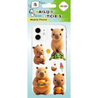 NAKLEJKI MOBILE PHONE HUNGRY KAPI KAPIB.9x21cm.HC, Naklejki, Art. kreatywne
