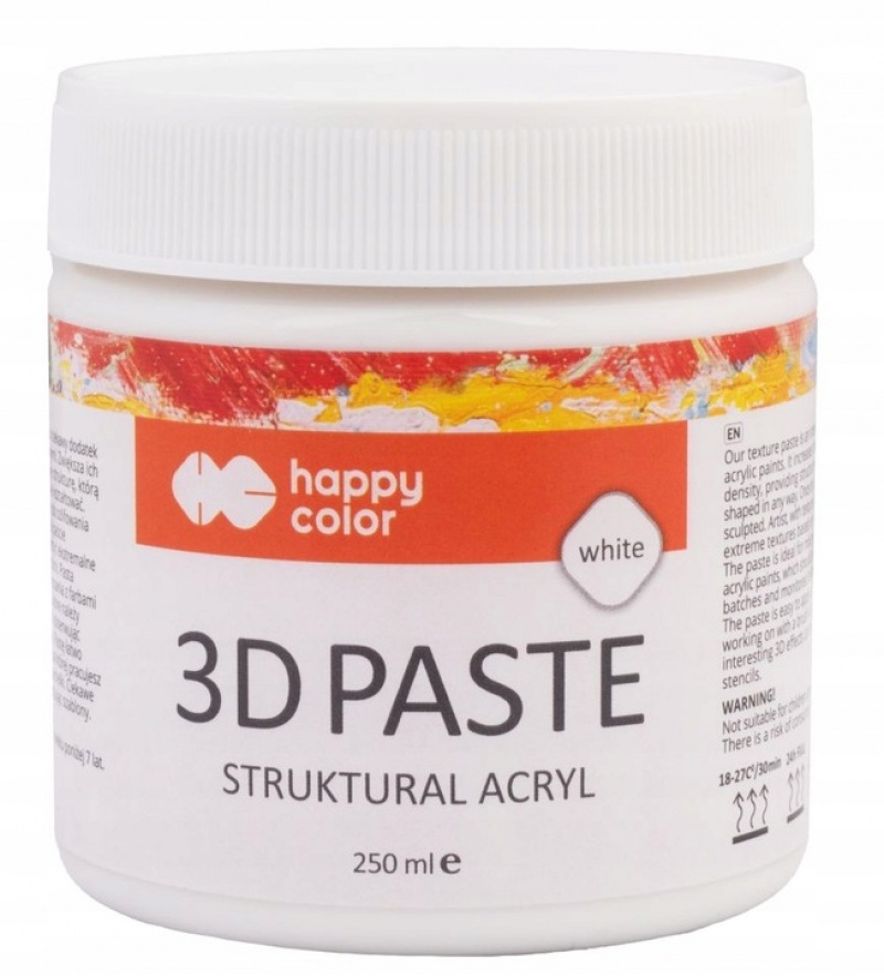 PASTA STRUKTURALNA 3D BIAŁA 250ml., Pozostałe, Art. kreatywne