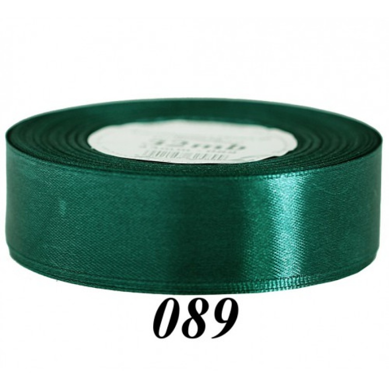 Wstążka satynowa 25mm/32mb, zieleń butelkowa, Wstążki, tasiemki, Art. kreatywne