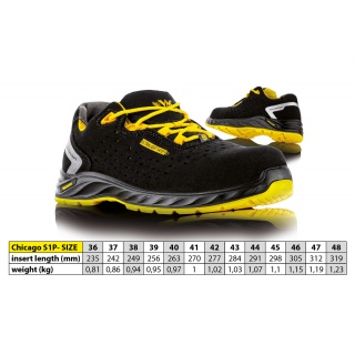 P&oacute;łbuty ochronne VM FOOTWEAR Chicago 2285-S1PL ESD, rozm. 47, czarno-ż&oacute;łte, Obuwie robocze, Ochrona indywidualna