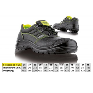 P&oacute;łbuty ochronne VM FOOTWEAR G&ouml;teborg 3285-S3, rozm. 41, czarne, Obuwie robocze, Ochrona indywidualna