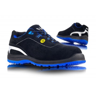P&oacute;łbuty ochronne VM FOOTWEAR Rimini 2185-S1P ESD, rozm. 43, czarno-niebieskie, Obuwie robocze, Ochrona indywidualna