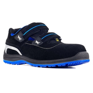 Sandały ochronne VM FOOTWEAR Parma 2195-S1P ESD, rozm. 45, czarno-niebieskie, Obuwie robocze, Ochrona indywidualna