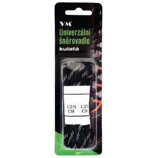 Sznurowadła VM FOOTWEAR, okrągłe, 125 cm, czarno-szare, Obuwie robocze, Ochrona indywidualna