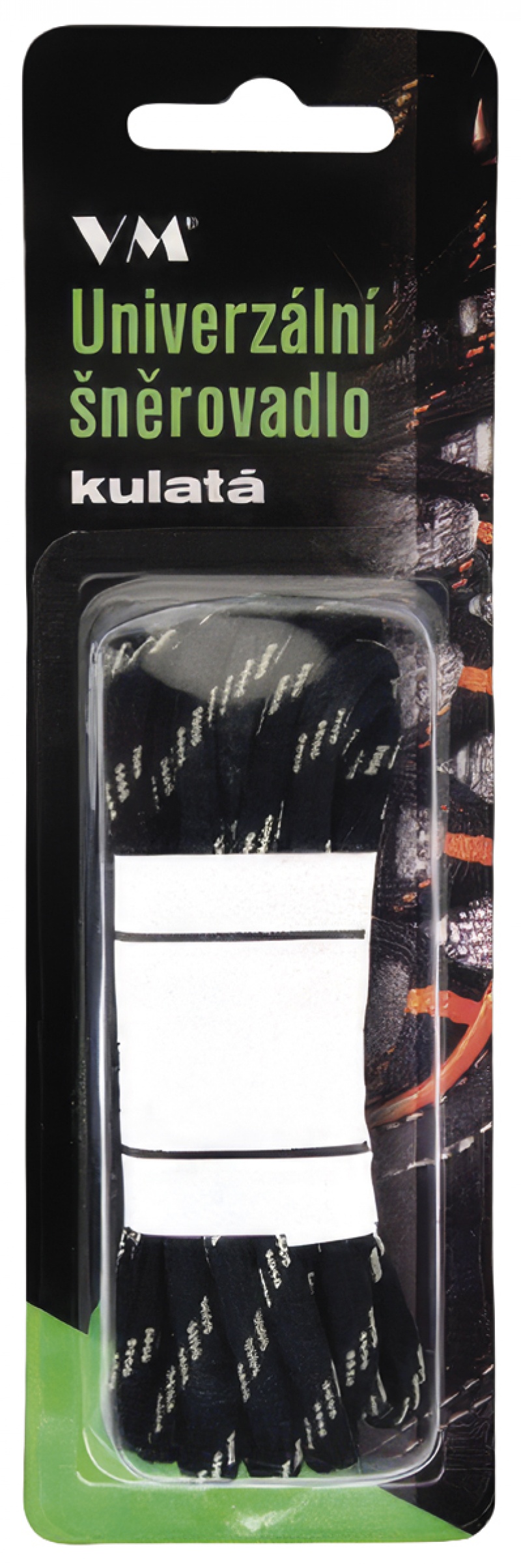 Shoelaces VM FOOTWEAR, round, 155 cm, black-grey