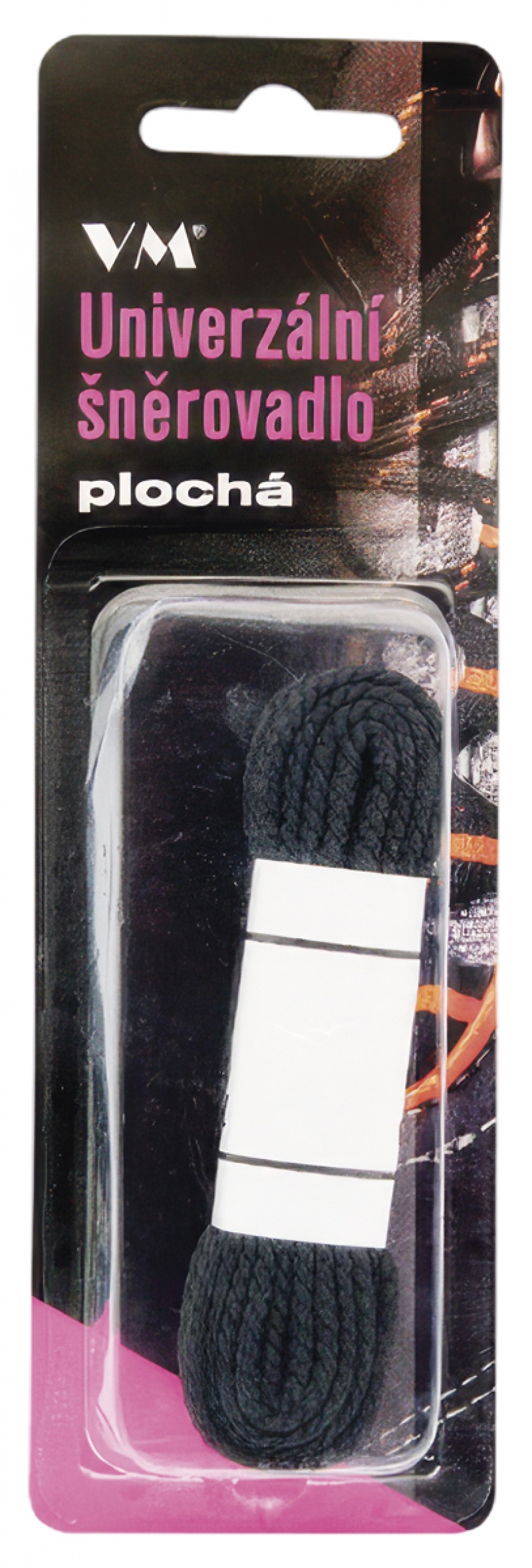 Shoelaces VM FOOTWEAR, flat, 155 cm, black-grey