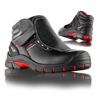 Trzewiki ochronne VM FOOTWEAR Bolton 5080-S3L, rozm. 38, czarno-czerwone, Obuwie robocze, Ochrona indywidualna