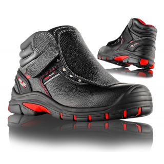 Trzewiki ochronne VM FOOTWEAR Bolton 5080-S3L, rozm. 45, czarno-czerwone, Obuwie robocze, Ochrona indywidualna