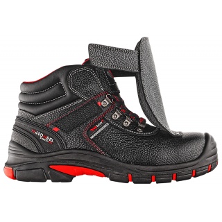 Trzewiki ochronne VM FOOTWEAR Bolton 5080-S3L, rozm. 45, czarno-czerwone, Obuwie robocze, Ochrona indywidualna