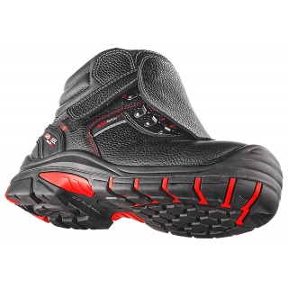 Trzewiki ochronne VM FOOTWEAR Bolton 5080-S3L, rozm. 45, czarno-czerwone, Obuwie robocze, Ochrona indywidualna