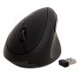 Ergonomic wireless vertical mouse Q-CONNECT, 6-button, battery-powered, for right-handed, black
