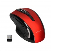 Wireless mouse Q-CONNECT, 4-button, ambidextrous, 2xAAA, red