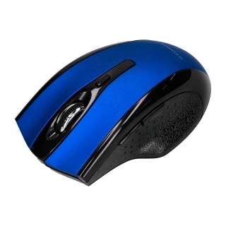 Myszka bezprzewodowa Q-CONNECT, 4-przyciskowa, oburęczna, 2xAAA, niebieska, Klawiatury i myszki, Akcesoria komputerowe