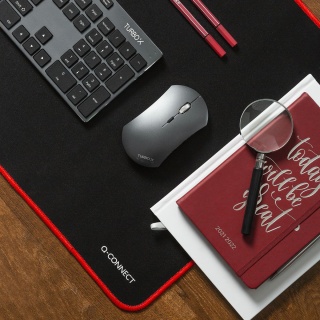 Podkładka pod mysz Q-CONNECT XXL, 90x40cm, czarno‑czerwona, Ergonomia, Akcesoria komputerowe