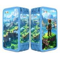 Pi&oacute;rnik szkolny GIMBOO, z wyposażeniem, 3 komory, Klocki 2025, niebieski, Pi&oacute;rniki, Artykuły szkolne