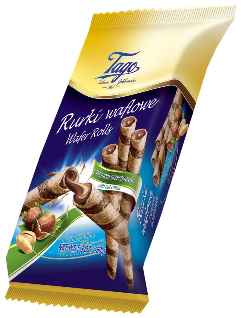 Wafer roll with hazelnut cream TAGO, 150g