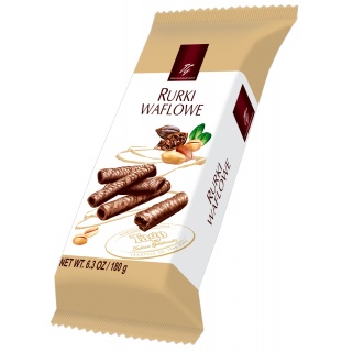 Rurka waflowa w czekoladzie mlecznej TAGO, 180g, Ciastka, Artykuły spożywcze