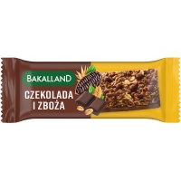 Baton zbożowy BAKALLAND, czekolada i zboża, 40g, Przekąski, Artykuły spożywcze