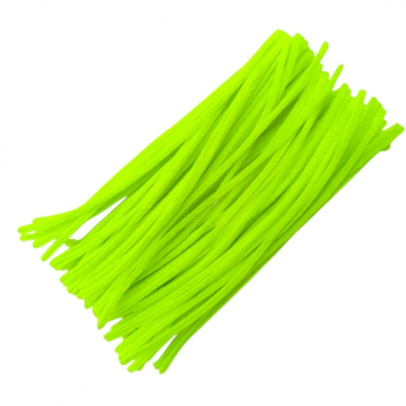 DRUCIKI DEKORACYJNE Ż&Oacute;ŁTY NEON 100 SZTUK., Druciki, Art. kreatywne