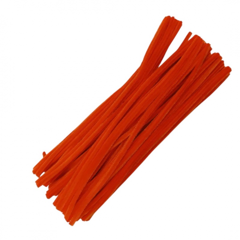 DRUCIKI DEKORACYJNE MARCHEWKOWY 100 SZTUK., Druciki, Art. kreatywne